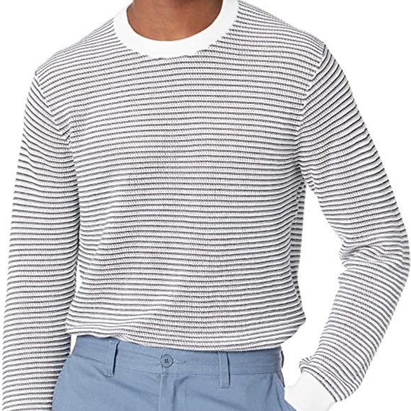 Mesh Crew Sweater - Brand New - NEVER WORN - White/Blue Grey (Avail in Olive) - Picture 1 of 8
